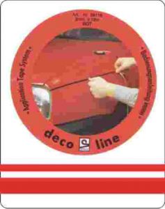 Dubbele streep rood 12,5mm sticker