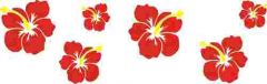 Rode hibiscus sticker 