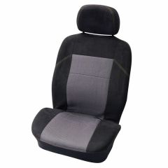 Carpoint 4-delige Suede stoelhoesset zwart/grijs 