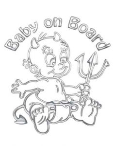Baby on board 3d chroom tattoo 25x19sticker