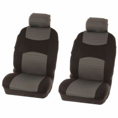 Carpoint 4-delige Chicago stoelhoesset zwart/grijs