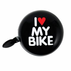 Fietsbel dingdong 'I love my bike' Zwart 60mm